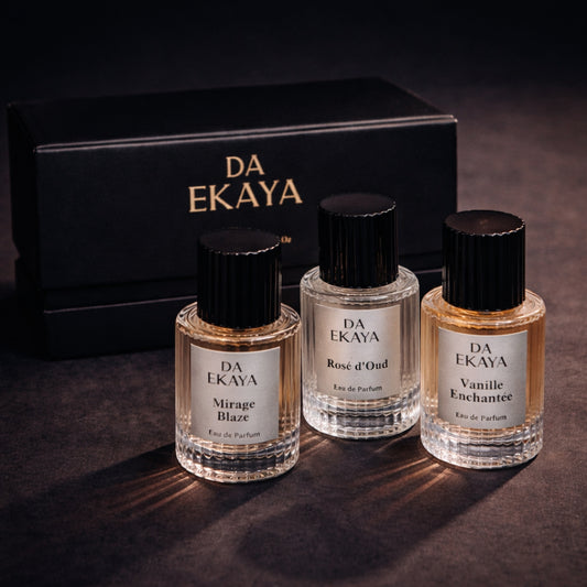 Unisex Perfume Gift Set – 3 x 30ML (Mirage Blaze • Rosé d’Oud • Vanille Enchantée)