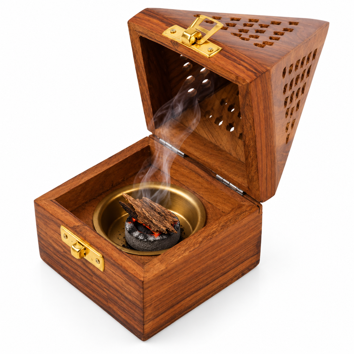 Wooden Pyramid Bakhoor Burner — Sheesham Wood