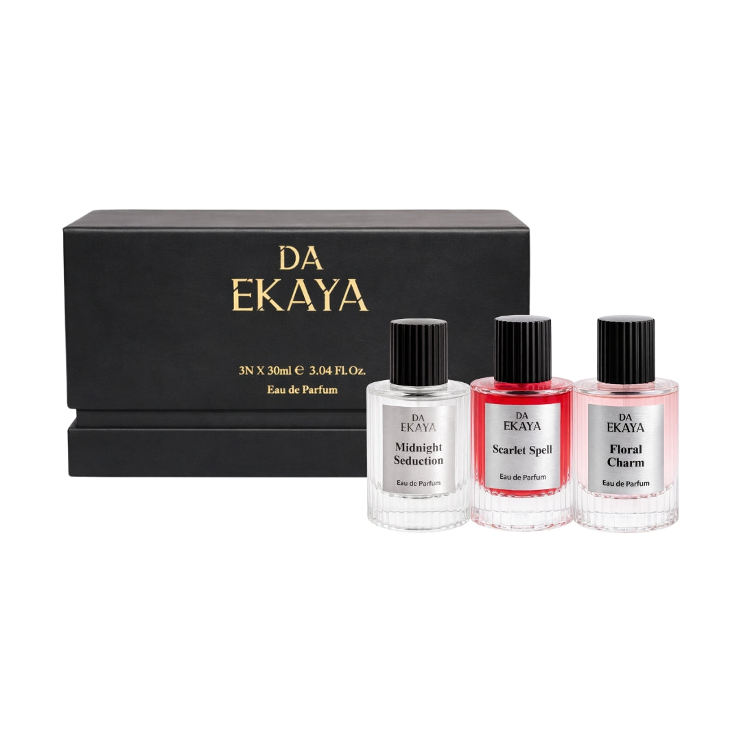 Women’s Perfume Gift Set – Floral Charm · Midnight Seduction · Scarlet Spell (3 x 30ML)