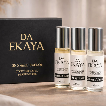 Unisex Attar Gift Set – 3 x 6ML (Zahoor d’ Jannat • Shayraan • Smoked Echo)