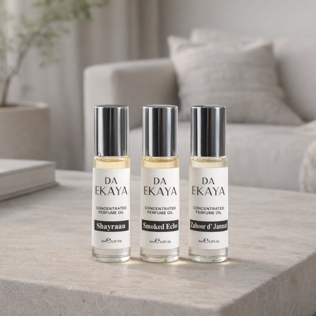 Unisex Attar Gift Set – 3 x 6ML (Zahoor d’ Jannat • Shayraan • Smoked Echo)