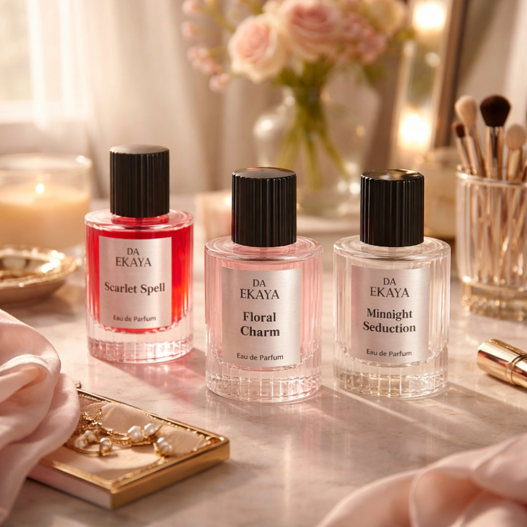Women’s Perfume Gift Set – Floral Charm · Midnight Seduction · Scarlet Spell (3 x 30ML)