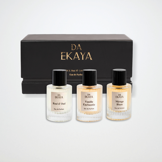 Unisex Perfume Gift Set – 3 x 30ML (Mirage Blaze • Rosé d’Oud • Vanille Enchantée)